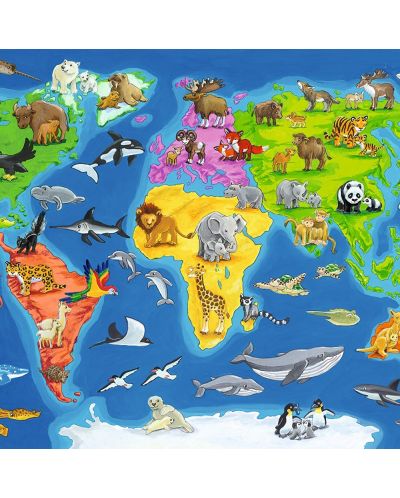Puzzle Ravensburger de 30 piese - Harta cu animalele lumii - 2