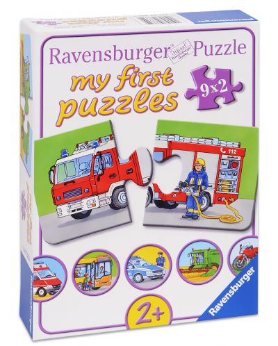 Puzzle Ravensburger din 9 x 2 piese - Masini - 1