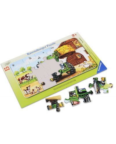 Puzzle Ravensburger de 15 piese - Tractor la ferma - 1