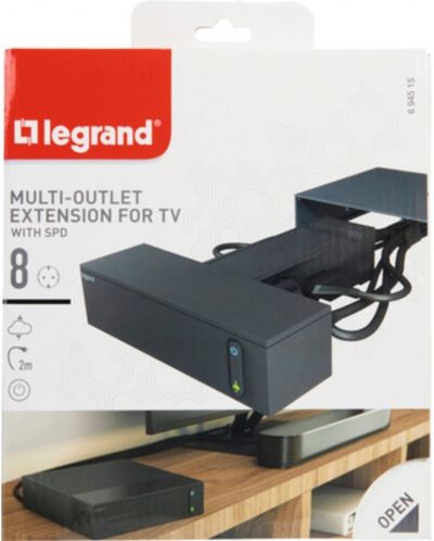 Splitter de zonă TV Legrand - 694515, 4x2P+E și 4x2P, 2 m, negru - 4