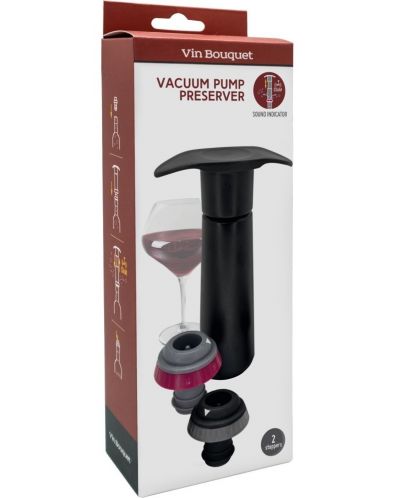 Pompa manuală cu vacuum Vin Bouquet - 2 dopuri, negru - 3