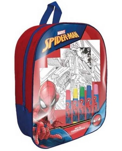  Ghiozdan pentru grădinița IMC Toys - Spider-Man, cu trusa de colorat - 1