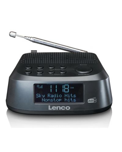 Boxă radio cu ceas Lenco - CR-605BK, neagră - 1