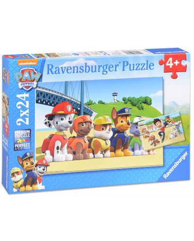Puzzle Ravensburger 2 x 24 piese - Catelusii eroi, Paw Patrol  - 1