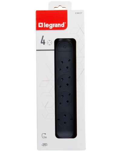 Cuplaj Legrand - 694537 4x shuko, rotativ, 3 m, negru-gri - 3