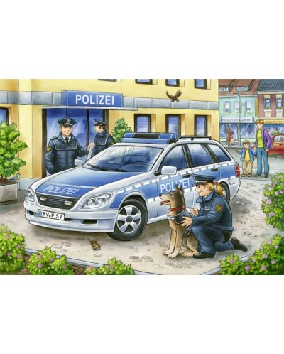 Puzzle Ravensburger din 2х12 piese - Politist si pompieri - 2