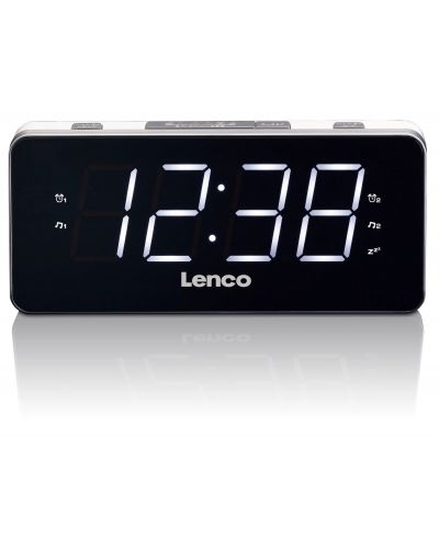 Boxă radio cu ceas Lenco - CR-18,albă - 1