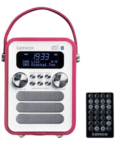 Radio Lenco - PDR-051PKWH, alb/roz - 1