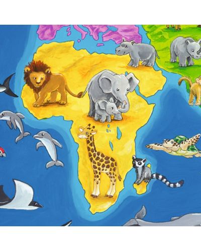 Puzzle Ravensburger de 30 piese - Harta cu animalele lumii - 3