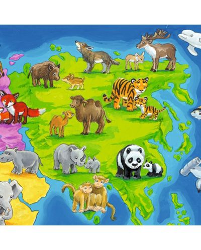 Puzzle Ravensburger de 30 piese - Harta cu animalele lumii - 5