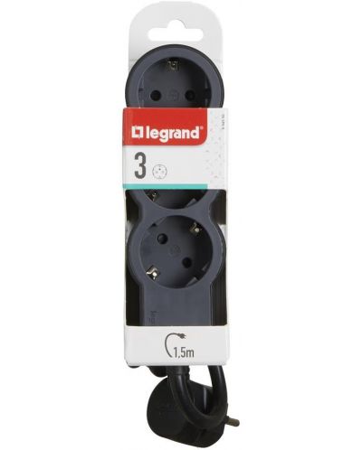 Benzi de alimentare Legrand - 694550 3x shuko, cablu de 1,5 m, negru-gri - 4