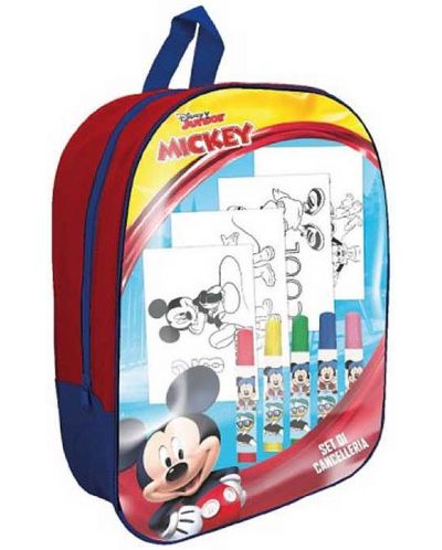  Ghiozdan pentru grădinița IMC Toys - Mickey Mouse, cu trusa de colorat - 1