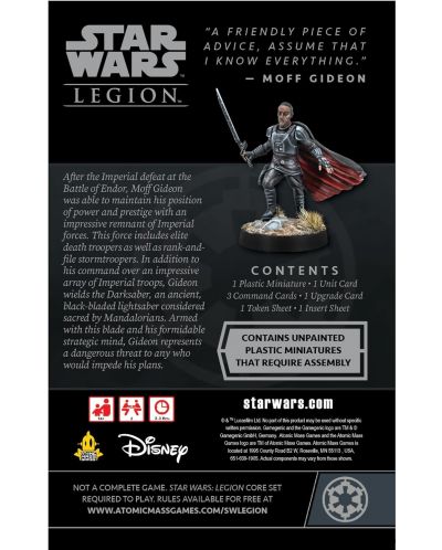 Supliment pentru jocul de societate Star Wars: Legion - Moff Gideon Commander Expansion - 2