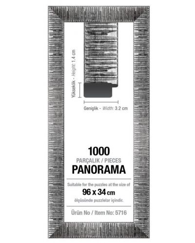 Rama pentru Puzzle panoramic Art Puzzle - Gri, 1000 piese - 1