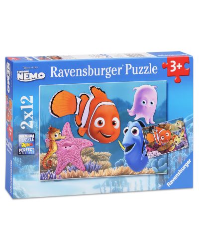 Puzzle Ravensburger din 2 x 12 piese - Nemo si prietenii - 1