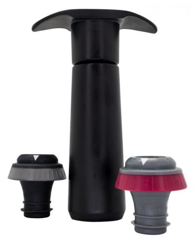 Pompa manuală cu vacuum Vin Bouquet - 2 dopuri, negru - 2