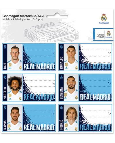 Set etichete scolare Ars Una - FC Real Madrid, 18 bucati - 1