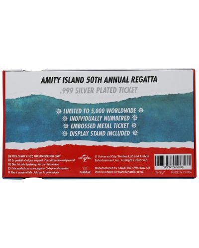Replica FaNaTtik Movies: Jaws - Annual Regatta Ticket (Silver Plated) (Limited Edition) - 5