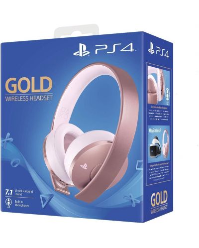 Casti gaming - Gold Wireless Headset, Rose Gold, 7.1,  roz - 3