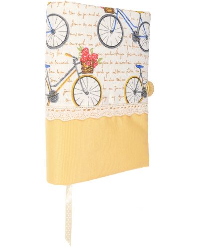 Coperta carte: Bicicleta cu trandafiri (coperta textila cu nasture) - 4