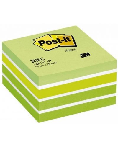 Notite autoadezive Post-it - Green, 7.6 x 7.6 cm, 450 file - 1