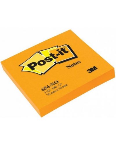 Notite autoadezive Post-it - 654-NY - Portocalii, 7.6 х 7.6 cm, 100 buc. - 1