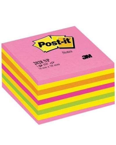 Notite autoadezive Post-it - Post-it - Neon Pink, 7.6 x 7.6 cm, 450 file - 1