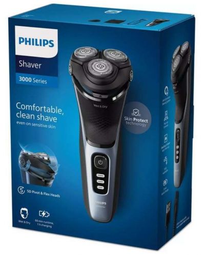 Aparat de rasа Philips - S3243/12, 3 capete, albastru - 4