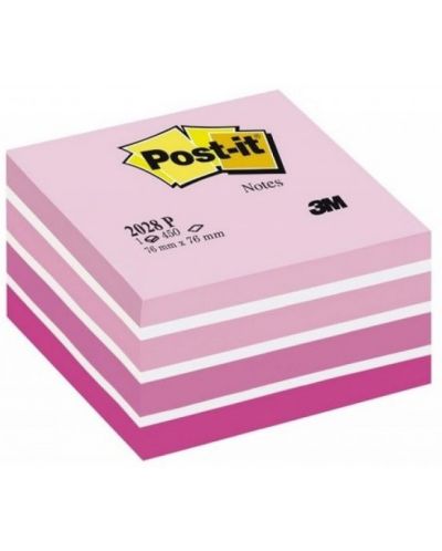 Notite autoadezive Post-it - Pastel Pink, 7.6 x 7.6 cm, 450 file - 1