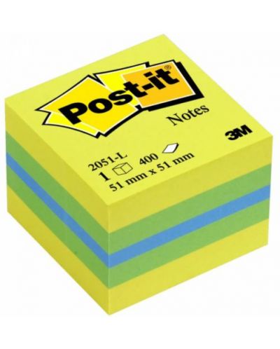 Notite autoadezive Post-it - Post-it - Lemon, 5.1 x 5.1 cm, 400 file - 1