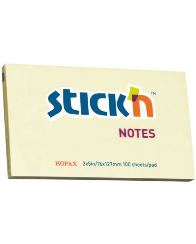 Notite adezive Stick'n - 76 x 127 mm, galbene, 100 file - 1