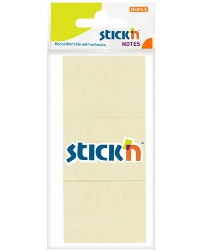 Notite adezive Stick'n - 38 x 51 mm, galbene, 3 x 100 file - 1