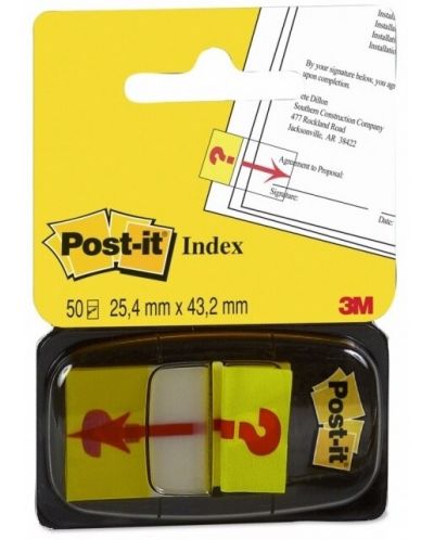 Indici autoadezivi Post-it - Semnul intrebarii, 2.5 х 4.3 cm, 50 buc. - 1