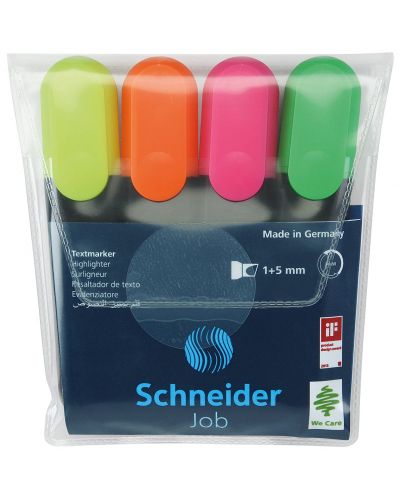 Set textmarkere 4 culori Schneider Job - 1