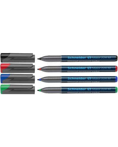 Set de 4 markere de culoare Schneider permanente OHP Maxx 224 M, 1,0 mm - 6