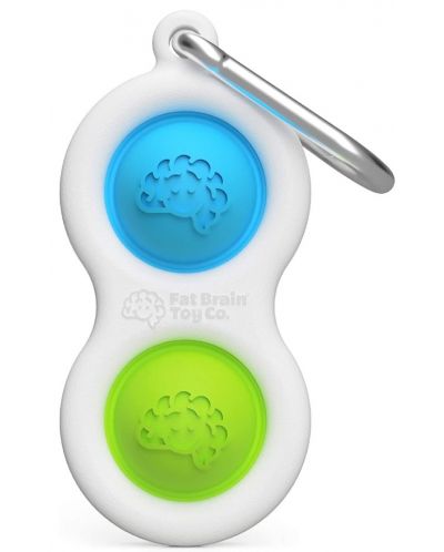 Breloc jucarie-senzoriala Tomy Fat Brain Toys - Simple Dimple, albastru/verde - 1
