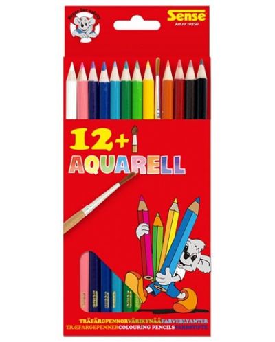 Creioane colorate cu pensula Sense – Acuarele, 12 bucati - 1