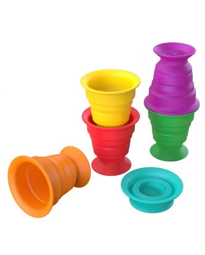 Jucării tactile pentru baie Baby Einstein - Căni empilabile Stack & Squish - 1