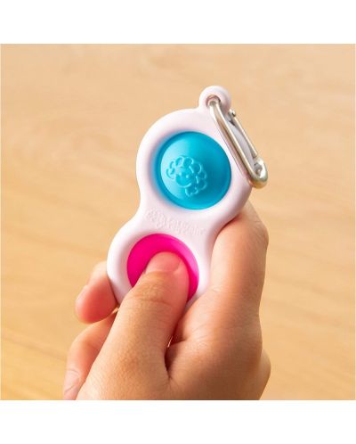 Breloc jucarie-senzoriala Tomy Fat Brain Toys - Simple Dimple, albastra/roz - 2