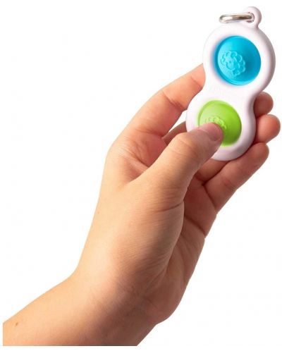 Breloc jucarie-senzoriala Tomy Fat Brain Toys - Simple Dimple, albastru/verde - 3