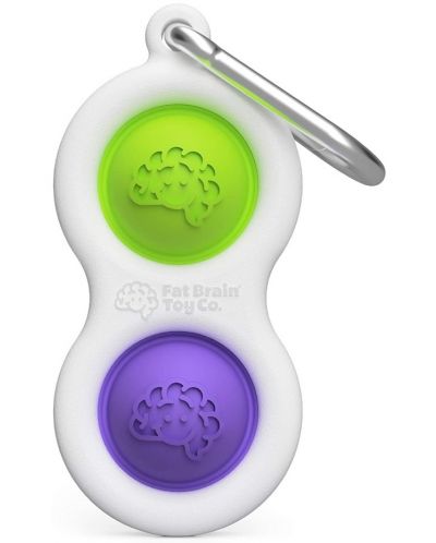 Breloc jucarie-senzoriala Tomy Fat Brain Toys - Simple Dimple, verde/mov - 1
