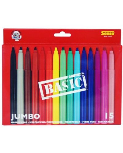 Carioci colorate Sense Basic – Jumbo, 15 bucati - 1