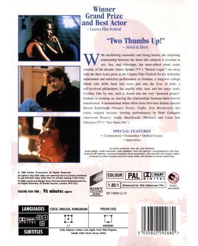 Sex, Lies, and Videotape (DVD) - 2
