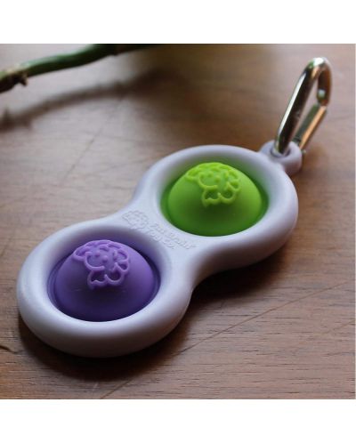 Breloc jucarie-senzoriala Tomy Fat Brain Toys - Simple Dimple, verde/mov - 2