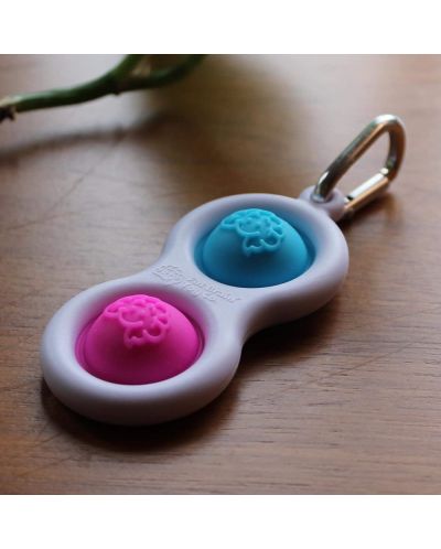Breloc jucarie-senzoriala Tomy Fat Brain Toys - Simple Dimple, albastra/roz - 3