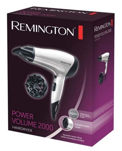 Uscător de păr Remington - D3015 Power Volume, 2000W, 3 viteze, gri - 2
