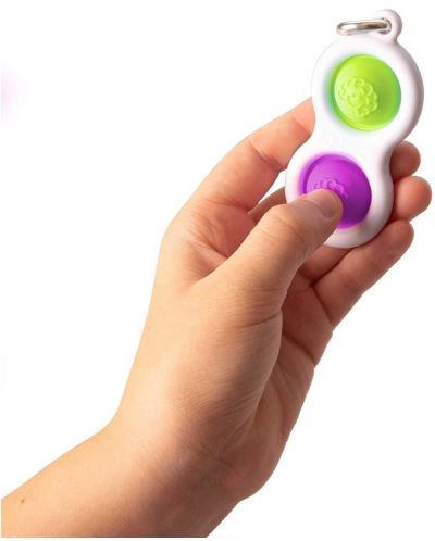 Breloc jucarie-senzoriala Tomy Fat Brain Toys - Simple Dimple, verde/mov - 3
