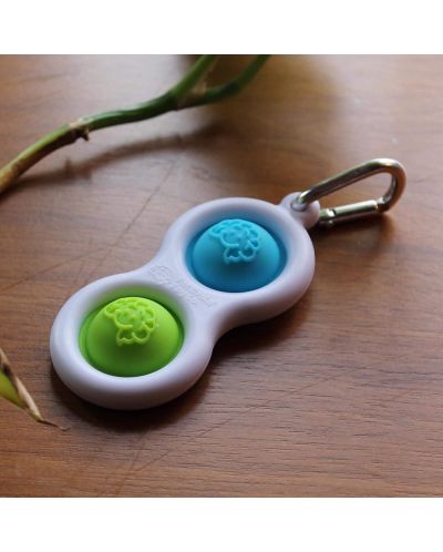 Breloc jucarie-senzoriala Tomy Fat Brain Toys - Simple Dimple, albastru/verde - 2