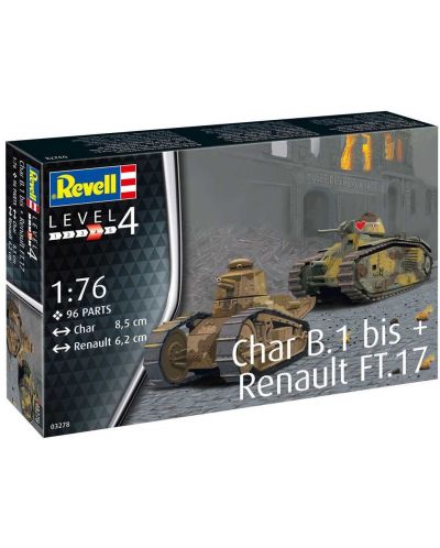 Model asamblabil Revell Militare: Tancuri - Char B.1/Renault F17 - 1