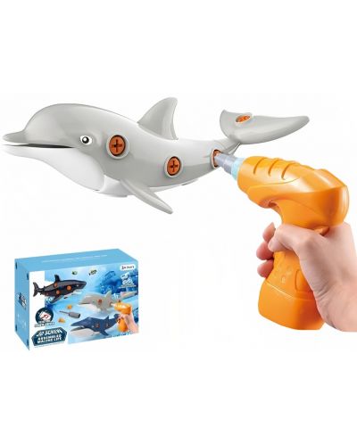 Jucărie asamblată Raya Toys - Delfin, cu unelte - 4